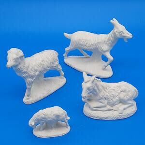 Vintage Atlantic & Euro-o-Con Mold Nativity Donkey Sheep - Unpainted & Unfired